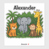 Persoonlijke Jungle Dieren Stickers – Leuk & Wild (Vel)