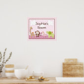 Persoonlijke Jungle Jill/Meisje Dieren Poster/Afdr Poster (Keuken)