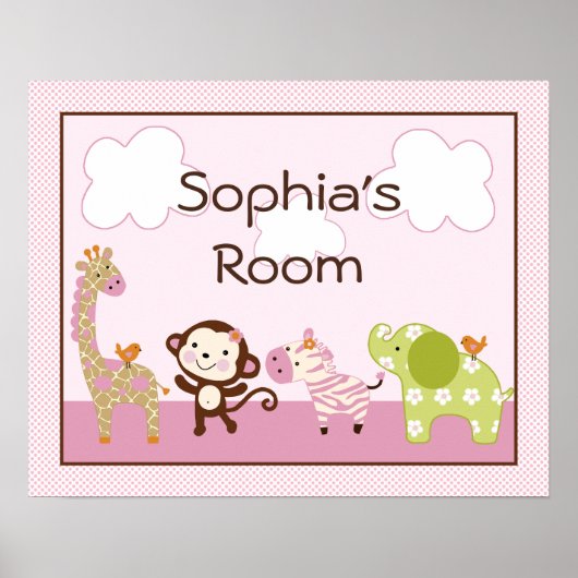 Persoonlijke Jungle Jill/Meisje Dieren Poster/Afdr Poster (Voorkant)