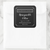 Persoonlijke Kaars Zwart & Wit Label Vierkant (Tas)