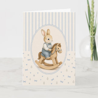 Persoonlijke kaart met pastel vintage konijn jonge