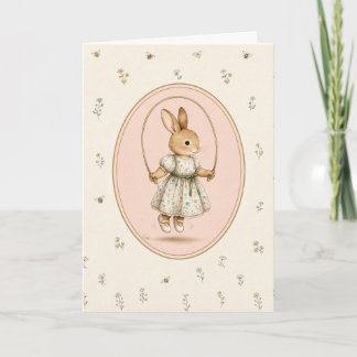 Persoonlijke kaart met pastel vintage konijntje me
