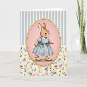 Persoonlijke kaart met pastel vintage konijntje me