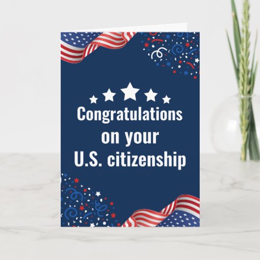 Persoonlijke kaart om uw nieuwe Amerikaanse burger (Voorkant)