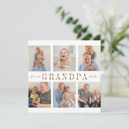 Persoonlijke kaart Opa foto's (Staand voorkant)