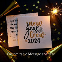 Persoonlijke kaart van Golden & Black New Year Cre