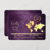 Persoonlijke kaart van huwelijksreis (Voorkant / Achterkant)