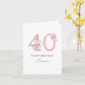 Persoonlijke kaart voor 40 jaar (Gele Bloem)