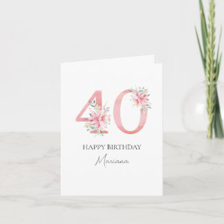 Persoonlijke kaart voor 40 jaar