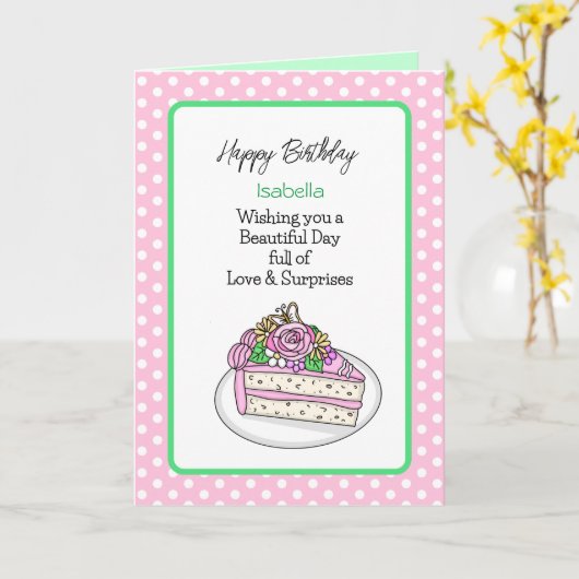 Persoonlijke Kaart voor haar verjaardag (Gele Bloem)