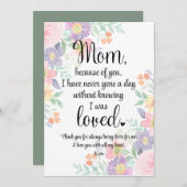 Persoonlijke kaart voor mama Moederdag kaart (Voorkant / Achterkant)