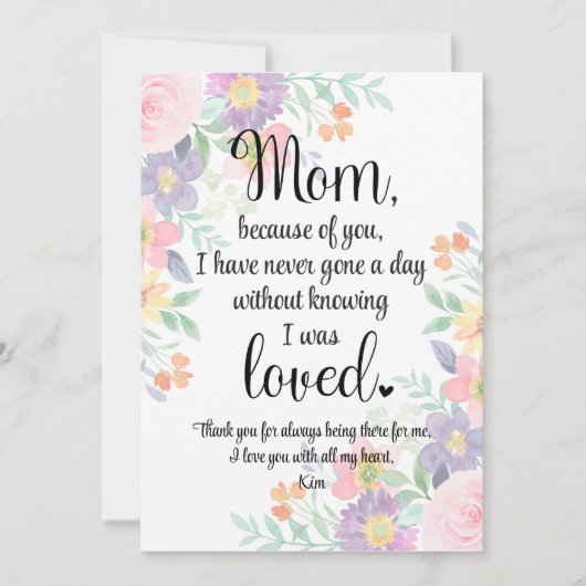 Persoonlijke kaart voor mama Moederdagkaart (Voorkant)