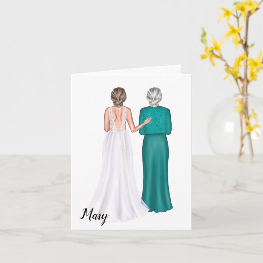 Persoonlijke kaart voor schoonmoeder op bruiloft (Gele Bloem)