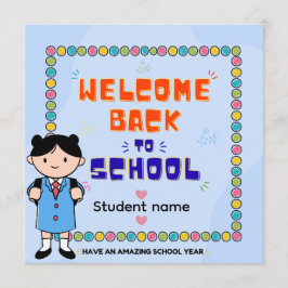 Persoonlijke kaart voor terug naar school | Eerste