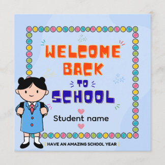 Persoonlijke kaart voor terug naar school | Eerste