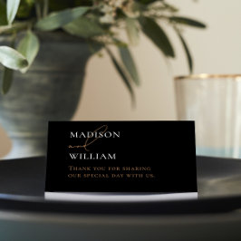 Persoonlijke kaart voor zwarte en witte bruiloften plaatskaartje