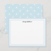 Persoonlijke kaartje voor geblazen papier | blauw feestdagenkaart (Voorkant / Achterkant)