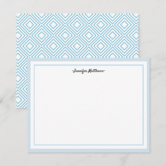 Persoonlijke kaartje voor geblazen papier | blauw feestdagenkaart (Voorkant / Achterkant)