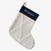 Persoonlijke Kabelbrei Kerst Navyblauw Grote Kerstsok (Voorkant (Hangend))