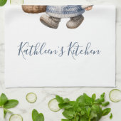 Persoonlijke Kabouter Daises Witte Gele Bloemen  Theedoek (Gevouwen)