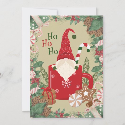 Persoonlijke Kabouter Kerstman Plat Kerstkaart (Voorkant)