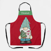 Persoonlijke Kabouter Rood Groen Kerstvakantie Schort (Voorkant)