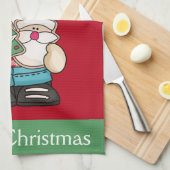 Persoonlijke Kabouter Rood Groen Kerstvakantie Theedoek (Quarter Fold)