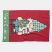 Persoonlijke Kabouter Rood Groen Kerstvakantie Theedoek (Horizontaal)