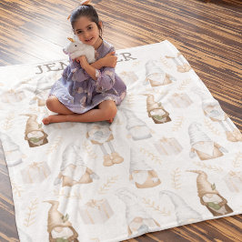 Persoonlijke kabouter voor kinderen fleece deken