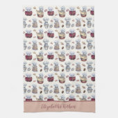 Persoonlijke Kabouters Bakken Cupcakes Donuts Tren Theedoek (Verticaal)