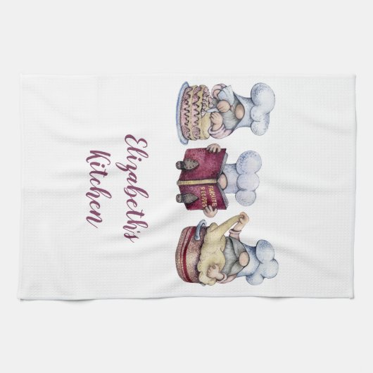 Persoonlijke Kabouters Bakken Koken Schattig Whims Theedoek (Horizontaal)