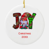 Persoonlijke Kabouters Vrolijke Kerstmis Keramisch Ornament (Achterkant)