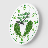 Persoonlijke Kale Vegetarian Kitchen Clock met Min Grote Klok (Hoek)