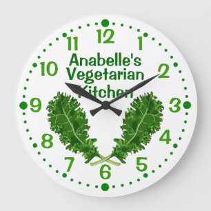 Persoonlijke Kale Vegetarian Kitchen Clock met Min Grote Klok