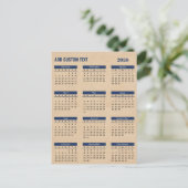 Persoonlijke kalender 2026 met aangepaste tekst feestdagenkaart (Staand voorkant)