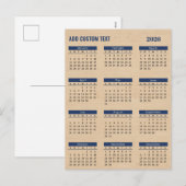 Persoonlijke kalender 2026 met aangepaste tekst feestdagenkaart (Voorkant / Achterkant)