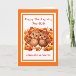 Persoonlijke kalkoen Fijne Thanksgiving Kleinkinde Kaart