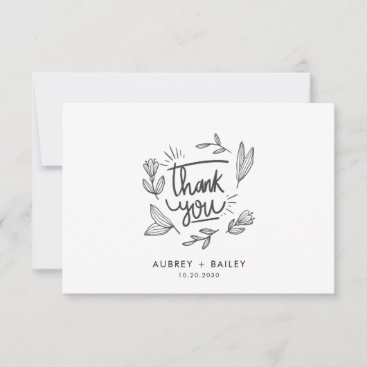 Persoonlijke kalligrafie Huwelijk Bedankt Sierlijk (Voorkant)