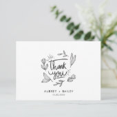 Persoonlijke kalligrafie Huwelijk Bedankt Sierlijk (Staand voorkant)