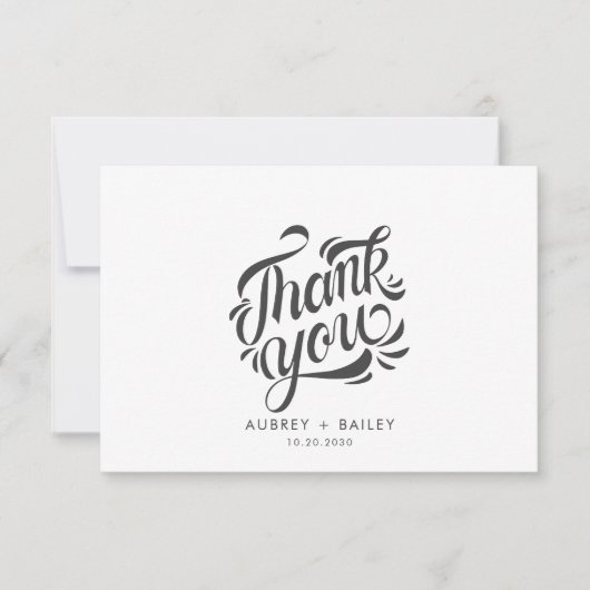 Persoonlijke kalligrafie Huwelijk Bedankt Versierd (Voorkant)