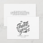 Persoonlijke kalligrafie Huwelijks Dankjewel Ornat Bedankkaart (Voorkant / Achterkant)