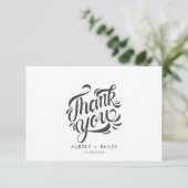 Persoonlijke kalligrafie Huwelijksbedankje Sierlij Bedankkaart (Staand voorkant)