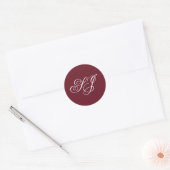 Persoonlijke kalligrafie monogram bruiloft ronde sticker (Envelop)