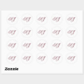 Persoonlijke kalligrafie monogram bruiloft ronde sticker (Vel)