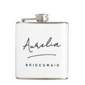 Persoonlijke kalligrafie naam Roze Bachelorette Heupfles (Voorkant)