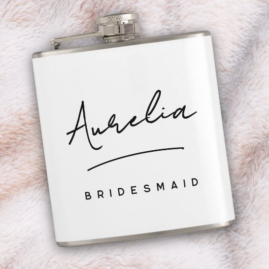 Persoonlijke kalligrafie naam Roze Bachelorette Heupfles