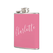 Persoonlijke kalligrafie naam roze vrijgezellenfee heupfles (Links)