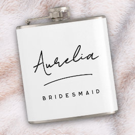 Persoonlijke kalligrafie naam roze vrijgezellenfee heupfles