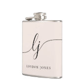 Persoonlijke kalligrafie naam roze vrijgezellenfee heupfles (Links)