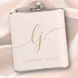 Persoonlijke kalligrafie Roze Goud Bachelorette Heupfles